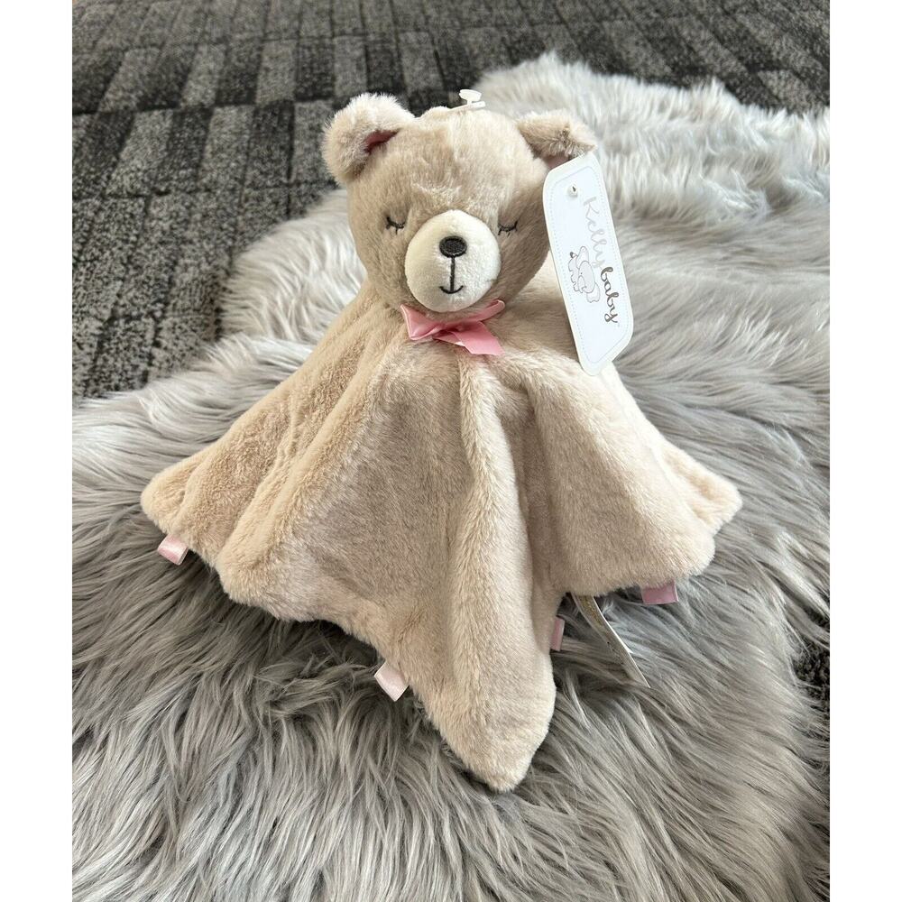 Kelly Baby Bear Blanket Lovey Baby Rattle Security Lovey Blanket Pink